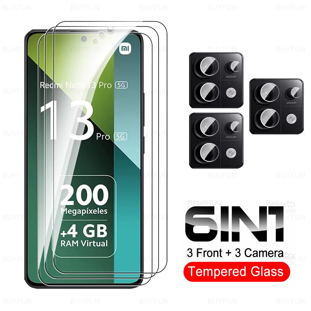 8 in 1 Tempered Glass for Redmi Note 13 Pro 5G Camera Glass Xiaomi Note13 14 Note14 13Pro Note13Pro 4G HD Lens Screen Protector