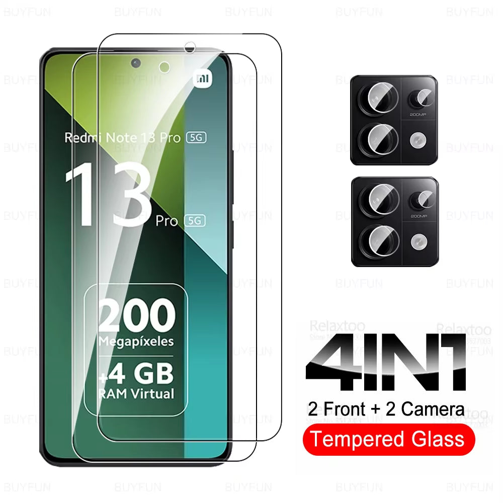 8 in 1 Tempered Glass for Redmi Note 13 Pro 5G Camera Glass Xiaomi Note13 14 Note14 13Pro Note13Pro 4G HD Lens Screen Protector