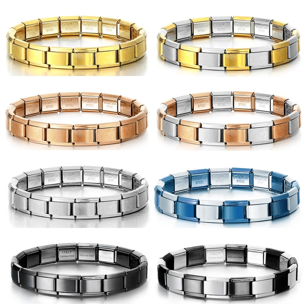 Italian Charm Bracelets DIY Basic Chain Stainless Steel Bangle Versatile Assembled Modules Ideal Gift 9Mm Universal Dropshipping