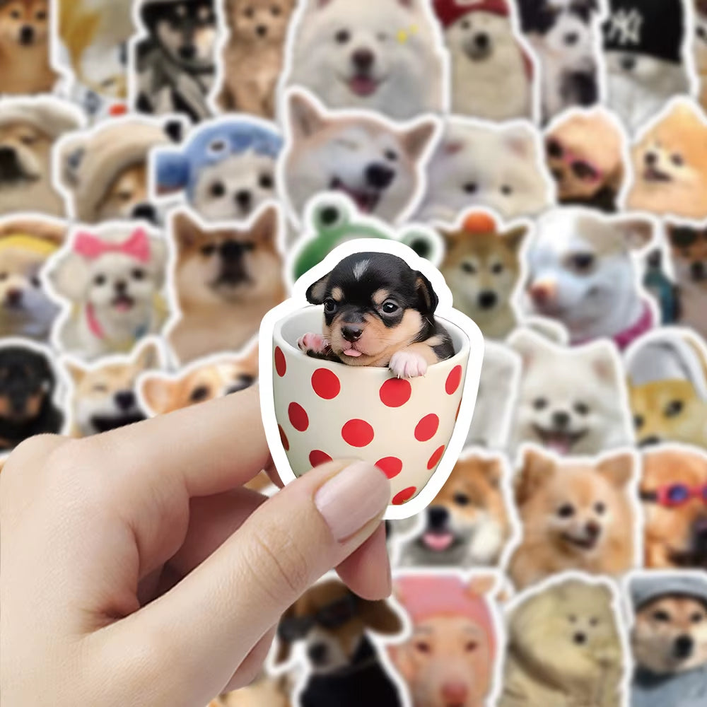 Cute Sticker Personality Abstract Funny Puppy Graffiti Stickers Decorated Phone Shell Computer Flat Refrigerator Kawai Wholesale