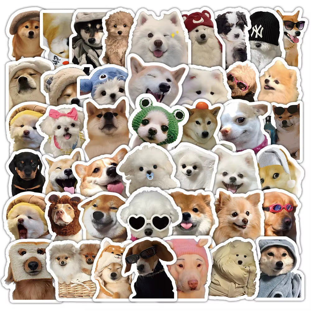 Cute Sticker Personality Abstract Funny Puppy Graffiti Stickers Decorated Phone Shell Computer Flat Refrigerator Kawai Wholesale